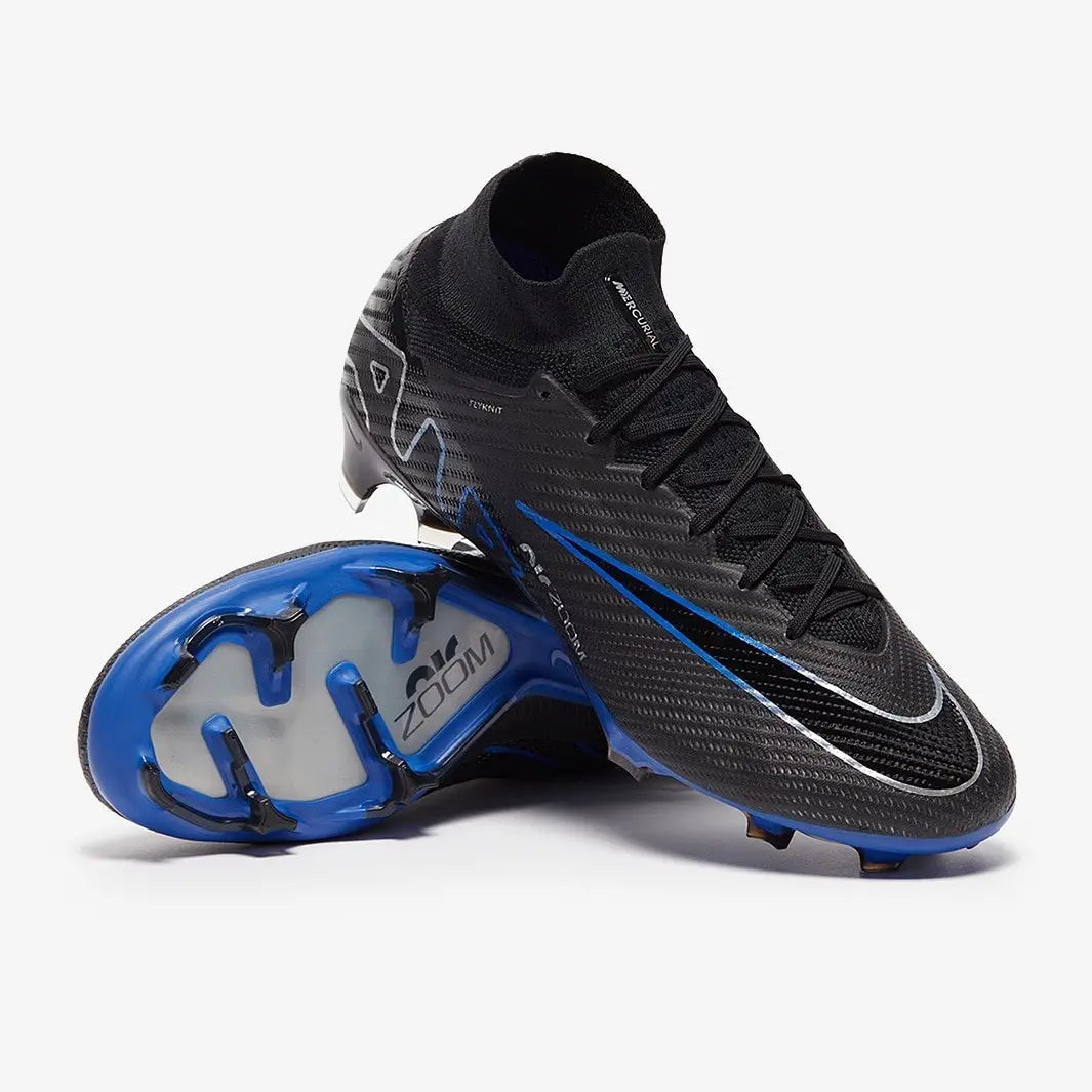 sdSoftFixeNike Air Zoom Mercurial Superfly IX Elite FG Black and blue