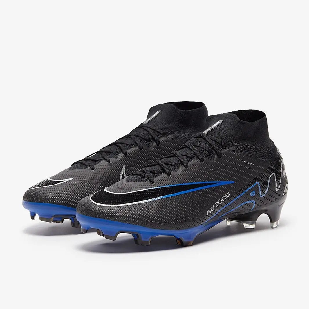 sdSoftFixeNike Air Zoom Mercurial Superfly IX Elite FG Black and blue